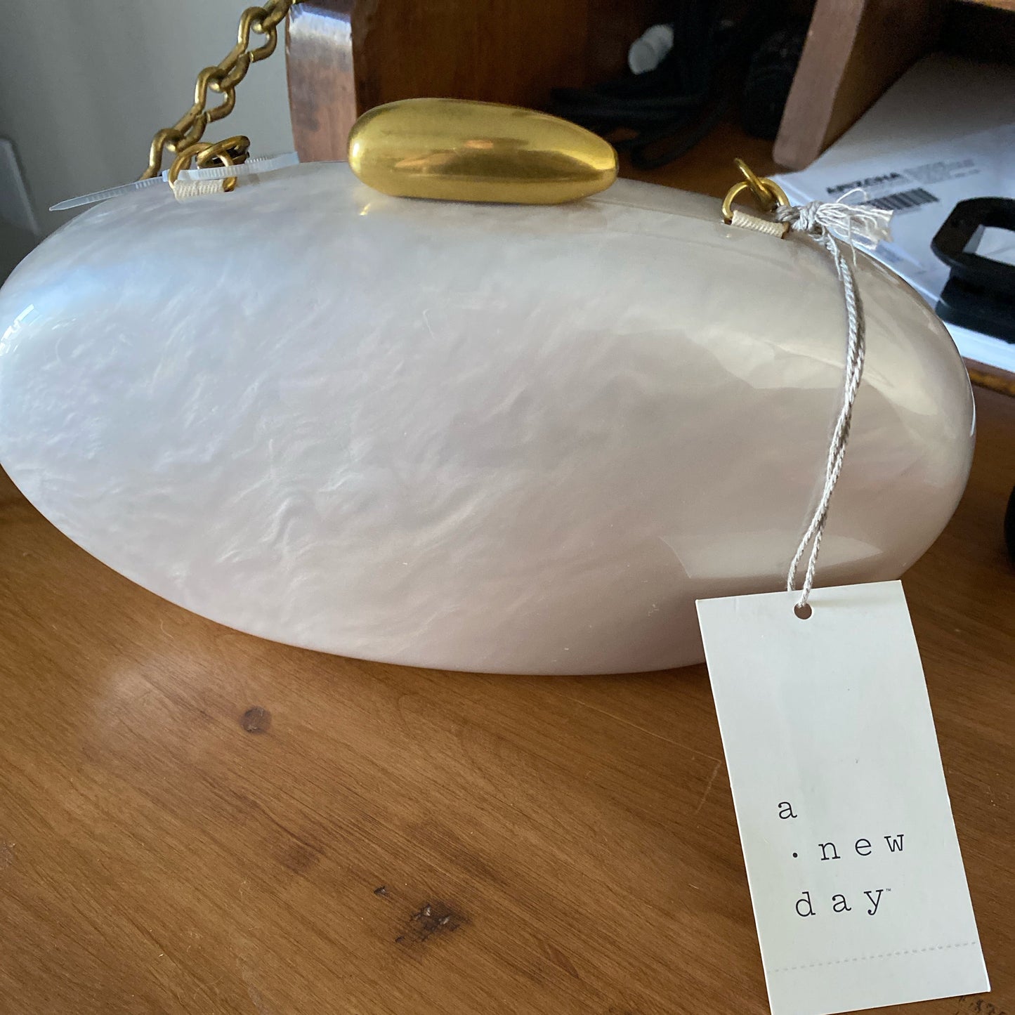 "A New Day" Pearl Effect Acrylic Clutch Bag