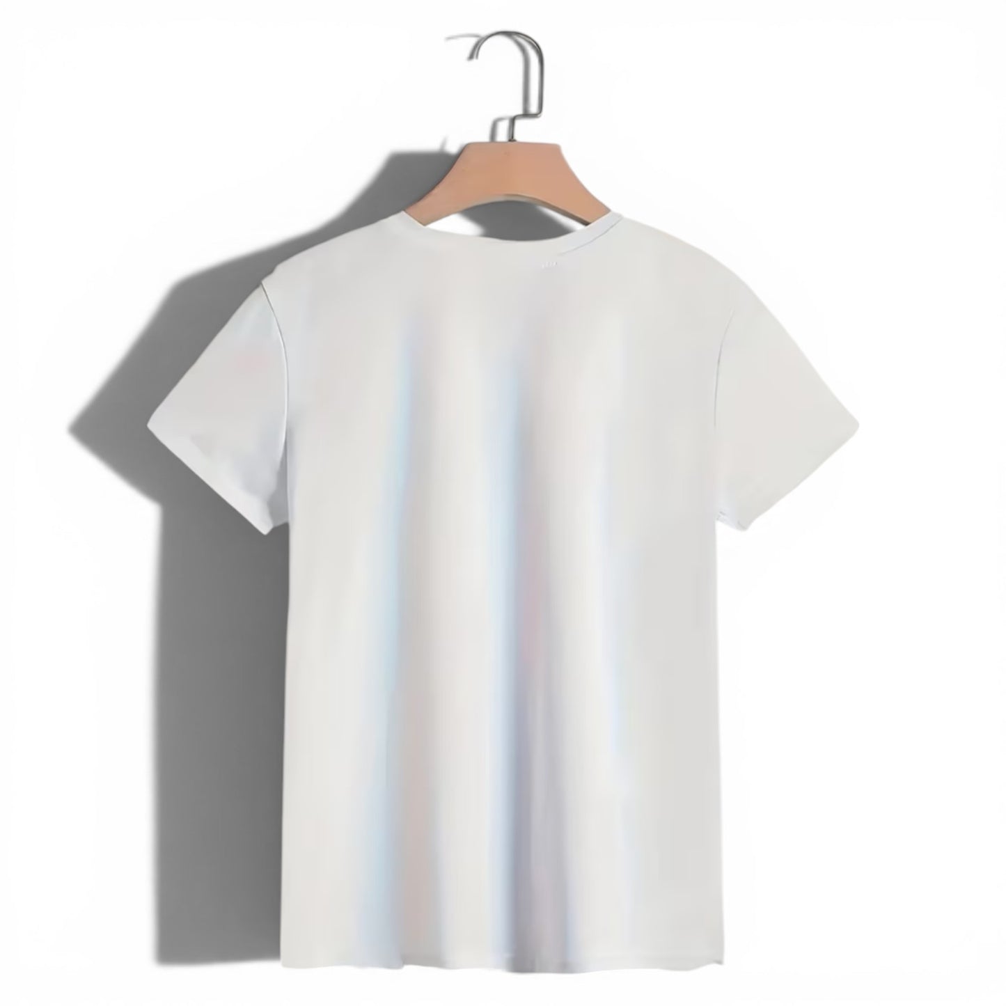 White Crew Neck Short Sleeve Cotton T Shirt