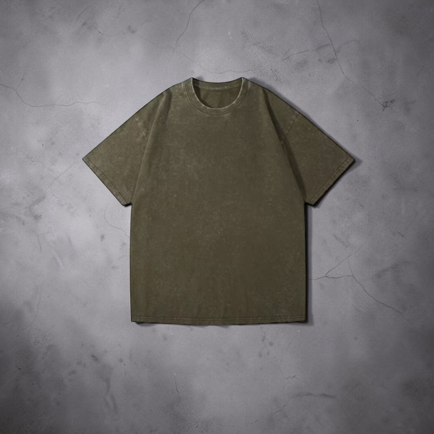 Distressed Round Neck Men'S T-Shirts Vintage Loose Casual Drop Shoulder Summer Top