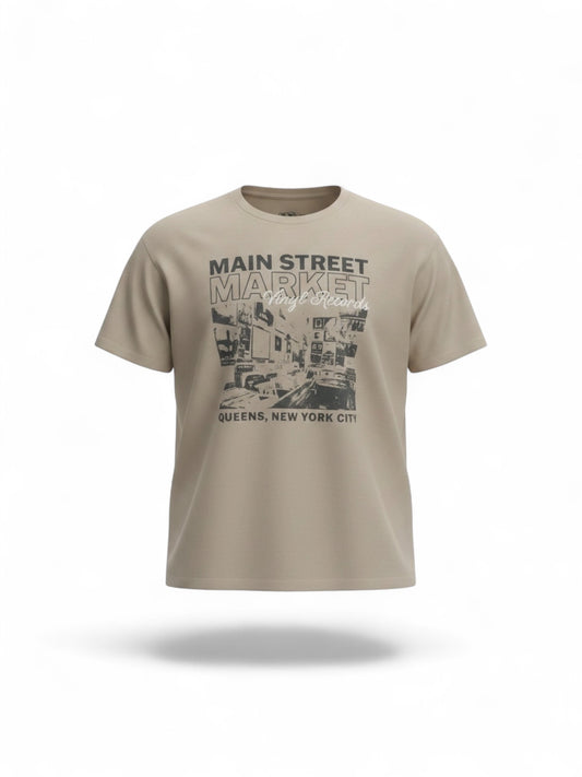 Beige-Tan Mainstreet Market T Shirt