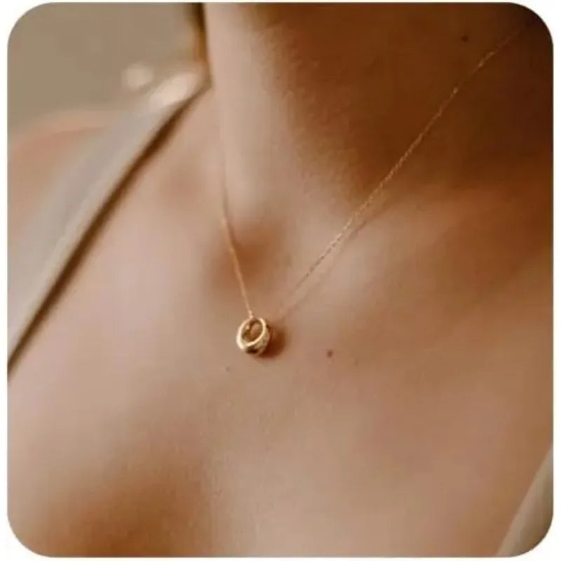 Dainty Gold Necklace for Women Teens Teenage Small Gift Cute Charm Choker Stainless Steel Waterproof Necklaces Jewelry