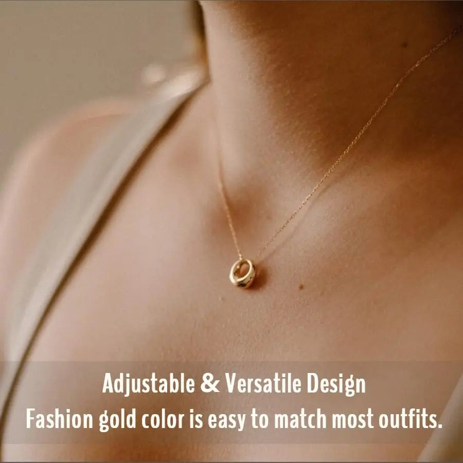 Dainty Gold Necklace for Women Teens Teenage Small Gift Cute Charm Choker Stainless Steel Waterproof Necklaces Jewelry