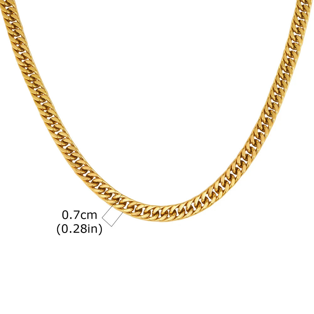 Vnox 3/5/7/9mm Thick Cuban Chain Necklaces for Men Women,Simple Miami Curb Links Collar,Waterproof Stainless Steel Unisex Chain