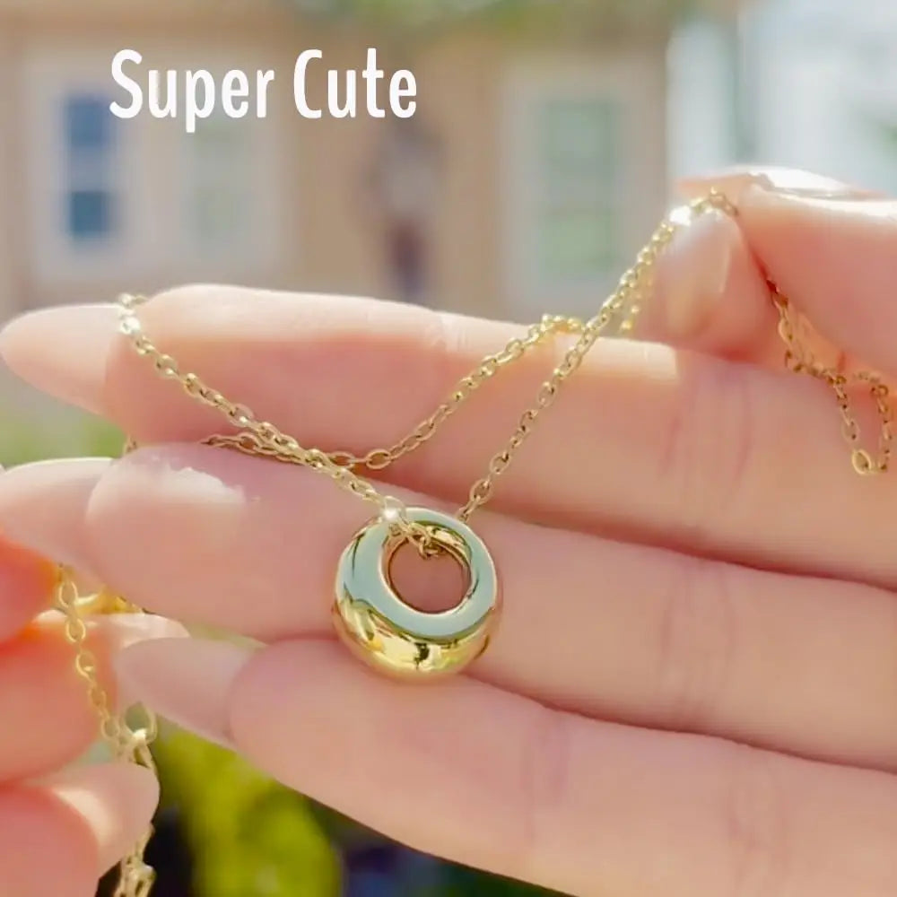 Dainty Gold Necklace for Women Teens Teenage Small Gift Cute Charm Choker Stainless Steel Waterproof Necklaces Jewelry