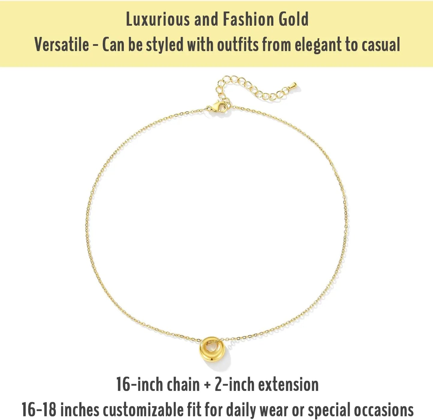 Dainty Gold Necklace for Women Teens Teenage Small Gift Cute Charm Choker Stainless Steel Waterproof Necklaces Jewelry
