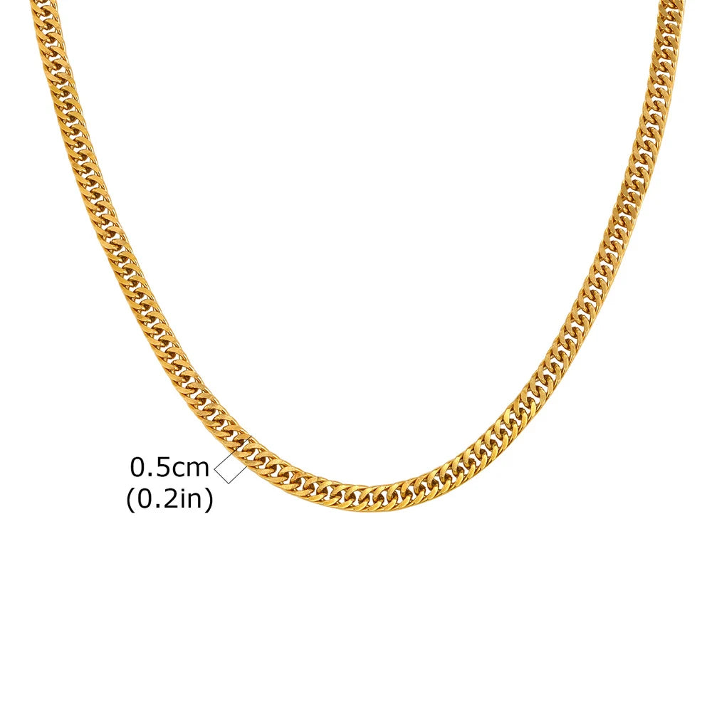 Vnox 3/5/7/9mm Thick Cuban Chain Necklaces for Men Women,Simple Miami Curb Links Collar,Waterproof Stainless Steel Unisex Chain