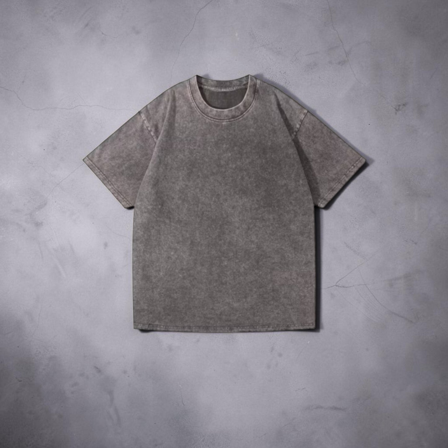 Distressed Round Neck Men'S T-Shirts Vintage Loose Casual Drop Shoulder Summer Top