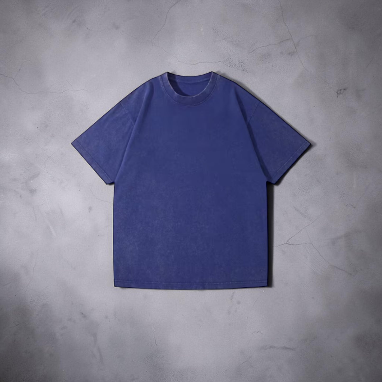 Distressed Round Neck Men'S T-Shirts Vintage Loose Casual Drop Shoulder Summer Top